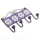 Navy Blue And White Floral Ceramic Tiles Hooks Online 